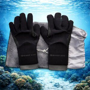 Deep See Neoprene Diving Gloves Size S New w/ Mesh Carry Bag Scuba Snorkel